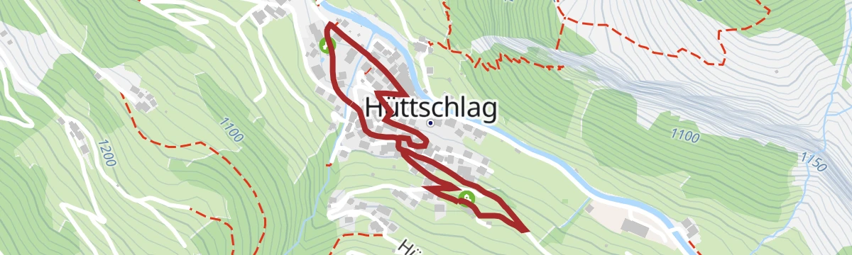 Route map: Hüttschlag: Ortsrundgang